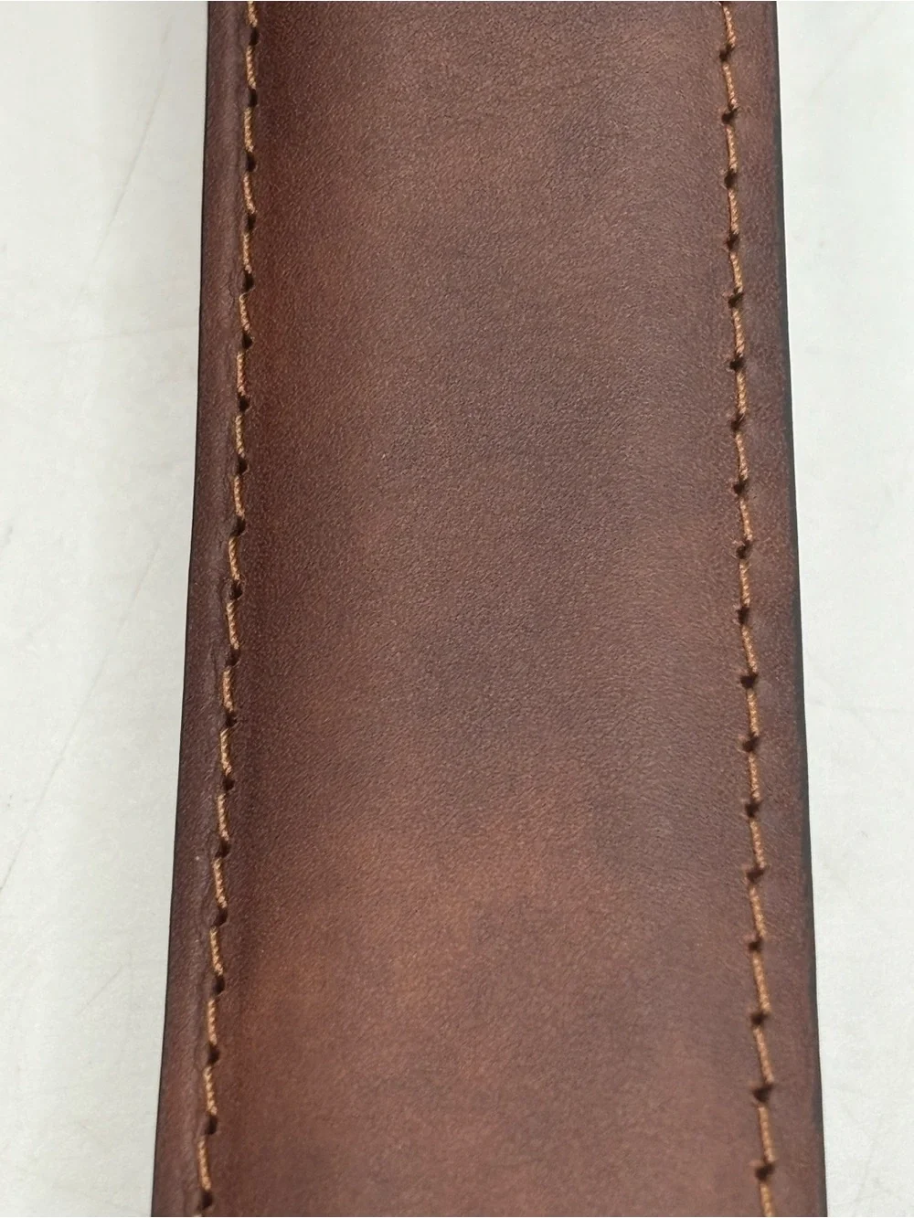 New Allen Edmonds Belt Genuine Leather Brown Size 46 USA Italian Calfskin